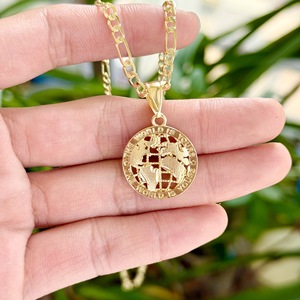 <span class=keywords><strong>Collana</strong></span> con Ciondolo Globo Placcato Oro 14k per Uomo, Design Circolare 'Il Mondo è Tuo', Gioiello Minimalista - Product Image 6