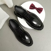 Nouvelle Tendance Chaussures Habillées en Cuir Véritable pour Hommes, Richelieu à Rivets pour Mariage