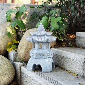Lanterne de jardin solaire transfrontalière en résine, style japonais et chinois, avec LED blanc chaud, pour pelouse et décoration <span class=keywords><strong>zen</strong></span> - Product Image 4