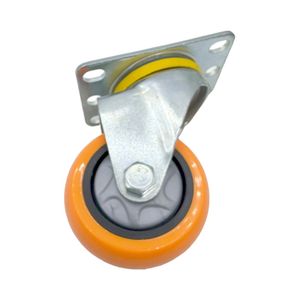 Hochwertige 3/4/5 Zoll Edelstahl-Vollräder Handwagenrollen Mittelgroße <span class=keywords><strong>PU</strong></span>-Kunststoffrollen - Product Image 2