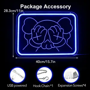 Nuovo Design all'ingrosso orso tema personalizzato LED insegna al Neon 3D Flex arte decorativa al Neon decorazione da parete casa soggiorno insegna al Neon