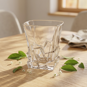 Verre à shot carré transparent texturé, verre à cocktail réutilisable pour bar, verre à boire pour fête, 300 ml, passe au lave-vaisselle, design moderne - Product Image 3