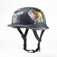 SLKE DOT Aprobado Retro Fire Skull Eagle Cascos DE LA Segunda Guerra Mundial Casco de media cara para motocicleta