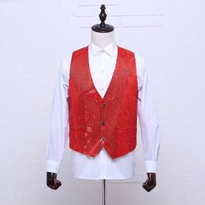 Nouveau Gilet Homme de Scène à Paillettes Dégradées Multicolores pour Chanteur - Vente en Gros - Product Image 6