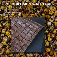 Papier peint en cuir PU gaufré effet crocodile, anti-moisissure, avec support tissé, pour sacs, décoration intérieure, ameublement