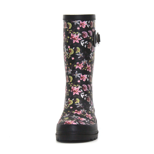 <span class=keywords><strong>Bottes</strong></span> de <span class=keywords><strong>pluie</strong></span> en caoutchouc naturel pour femmes, écologiques, imprimé floral, imperméables, mi-mollet, vente en gros d'usine, vente en vrac - Product Image 3