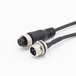 aviation connector GX12 extension cable assembly waterproof female and male plug connector 2 3 4 5 6 7 pin
