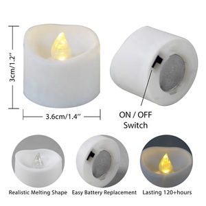 Lot de 12 bougies chauffe-plat à LED votives télécommandées électriques à piles fausses bougies chauffe-plat sans flamme pour la décoration intérieure - Product Image 2