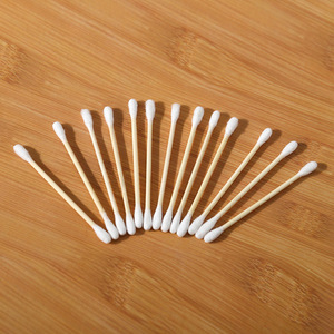 Bastoncini di cotone di bambù a doppia testa Stick 100 pz/borsa strumenti per il trucco orecchio boccioli di legno tampone di cotone in legno - Product Image 3