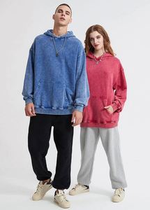 Fabricant de sweats à capuche OEM vierges personnalisés 2026 surdimensionnés, effet délavé à l'acide, 100% coton, haute qualité, vintage, 420g - Product Image 5