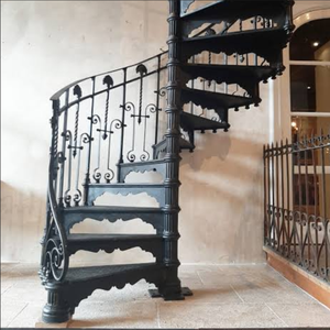 <span class=keywords><strong>Scala</strong></span> a chiocciola moderna in acciaio inossidabile con decorazioni floreali, superficie antiruggine, facile installazione per esterni e interni di ville - Product Image 6