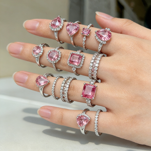 Bague d'éternité en zircone cubique 5A 8A rose venin pour femme, idéale pour les fiançailles, les promesses et les mariages – Collection Mode Bijoux Scintillants - Product Image 1