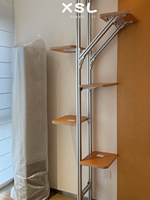Arbre à chat autoportant d'intérieur avec meuble de présentation pour plantes, étagère de rangement métallique et boîte de rangement indépendante, design créatif pour la maison