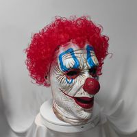 Masque de Clown Effrayant en Gros, en Latex Naturel Non Toxique, Masque Réaliste pour Fête d'Halloween, Cosplay et Déguisement