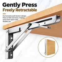 Supports pliants en métal robustes, en acier durable et antirouille, pour tables et étagères murales