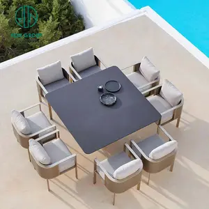 Yeni modern villa otel projesi mobilya masaları ve sandalye seti açık daybed S tipi yüzme havuzu halat bahçe veranda sandalyeler