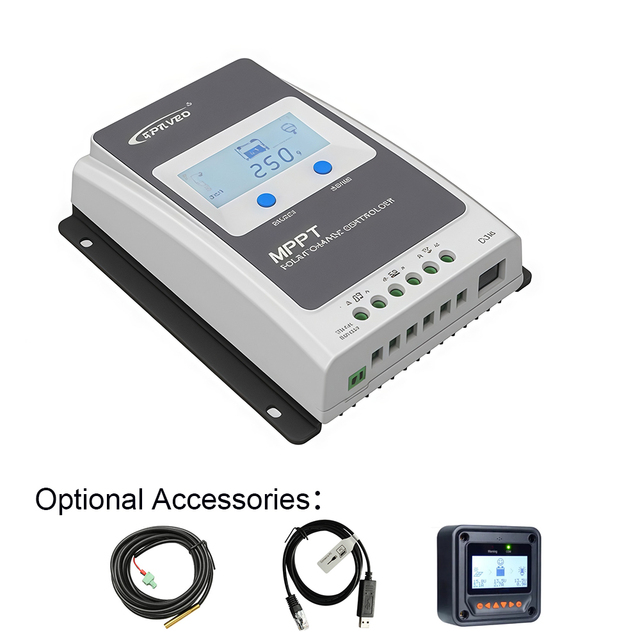 MPPT PV Charge Controller 10A 20A 30A 40A 100V PV Input 12V 24V Auto With LCD for Off Grid Solar RV Home System Solar Panel