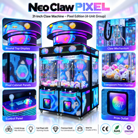 Neofuns Neo Claw Pixel 4 Unit 31 pouces Ensemble de machine à griffes commerciale avec écran LED à pixels pour salles d'arcade, centres de divertissement familial et centres commerciaux