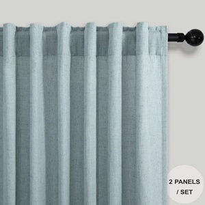 Cortinas de lino Light Airy Semi Privacidad Cortinas transparentes para dormitorio para sala de estar Tab Back Loop Pocket Soft Natural Woven Plain - Product Image 2