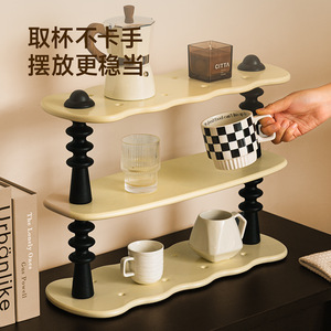 Three Tier Cream White Desktop Storage <b>Rack</b> For Kitchen Utensils Standing Organizer <b>Shelf</b> With Three Layers - Product Image 2