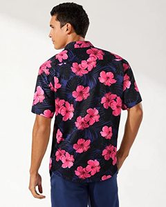 Camicia hawaiana estiva casual da uomo a maniche corte con bottoni, fantasia floreale, stile Aloha, per vacanze e spiaggia tropicale - Product Image 3