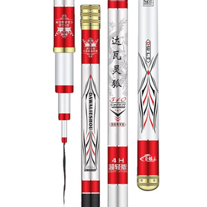 Canne à pêche télescopique Dawalishou 6m 4h, super légère, en fibre de carbone, pour la pêche à la carpe, avec guides SIC, action rapide. - Product Image 1