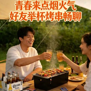 Yang Gongzi Folding BBQ <b>Grill</b> Black Portable Charcoal <b>Grill</b> Windproof Outdoor <b>Camping</b> Stove - Product Image 5