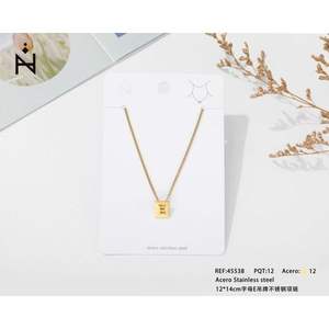 Collar con Colgante de Letra E en Acero Inoxidable, Chapado en Oro, Joyería de Moda Unisex - Product Image 1