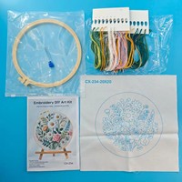 Kit de broderie pour débutants, motif de Noël, instructions incluses, kit de point de croix, comprend un patch brodé, motif animal fait main, haute qualité