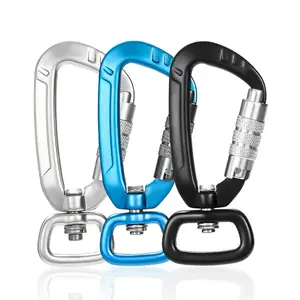JRSGS For Dog Leash 7801D2TN Outdoor Sports 4KN Colorful Auto Locking Ultra-Light Aluminum Swivel Carabiner Snap Hook