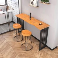 Tabouret de bar moderne en bois avec structure métallique, style nordique, chaise de comptoir de cuisine pour la maison, le café, le restaurant