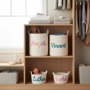 Paniers de rangement pliables en corde de coton tressée, avec poignée durable, pour aliments, cadeaux d'Halloween, conteneurs de salon - Product Image 6