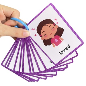Cartes d'émotions personnalisées en papier fantaisie pour enfants, cartes de mots gaufrées, cartes laminées imperméables, jouets éducatifs SEL pour l'apprentissage émotionnel préscolaire - Product Image 1