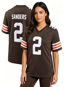 Cleveland Browns voor heren # 2 Shedeur Sanders Gestikte Voetbaltrui Premium Borduurwerk Op Maat Groothandel Bulk Sportuniform - Product Image 5