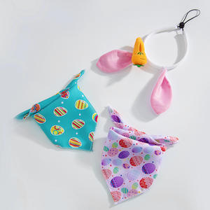 مجموعة إكسسوارات ناعمة عالية الجودة للحيوانات الأليفة للكلاب والقطط - عصابة رأس كرتونية ومنشفة لعاب لعيد الفصح والهالوين وعيد الميلاد لجميع المواسم - Product Image 4