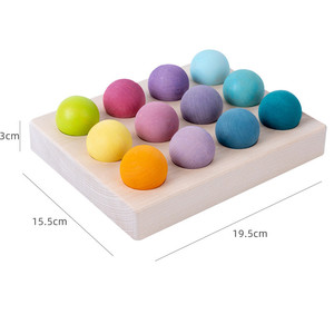 Plateau de tri de boules, palette de fards à paupières assortis, blocs de construction en bois, éducation précoce unisexe, 4-6 ans Xc - Product Image 6