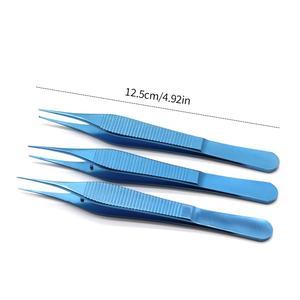 Pinzas para Cirugía de Párpado Doble, Dentadas, con Punta Lisa, de Boca Ancha, Manuales, de Aleación de Titanio, 12.5CM, Pinzas Oftálmicas - Product Image 4