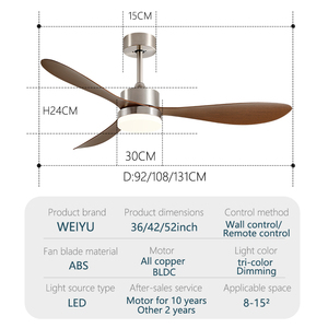 <span class=keywords><strong>Ventilador</strong></span> <span class=keywords><strong>de</strong></span> <span class=keywords><strong>Techo</strong></span> con Luz LED y Control Remoto, Estilo Rústico, para Dormitorio, con Motor BLDC, Superventas - Product Image 4