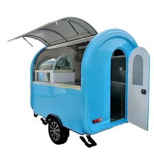 Best price 7.5 ft blue popsicle ice cream cart mobile freezer fried ice cream display trailer