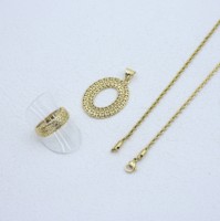 Ensemble de bijoux en laiton texturé motif filigrane tendance fleur évidée en plaqué or pour femmes vintage