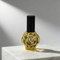 Botol Parfum Minyak Attar Kosmetik Ukuran Saku 10ml untuk Wanita Mewah, Botol Parfum Kaca Mini dengan Pompa Semprot
