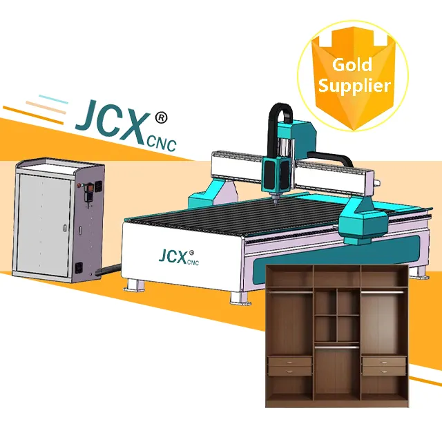 ประตูตู้เฟอร์นิเจอร์ทำ CNC เครื่องเราเตอร์ JCX-1325ตัดไม้แกะสลัก3แกนเครื่องอะไหล่