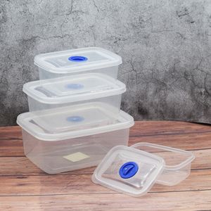 <b>Microwave</b> Fresh Keeping Box <b>Set</b> Rectangle Transparent Plastic With Clip On Lid For Food Storage Multiple Sizes - Product Image 3