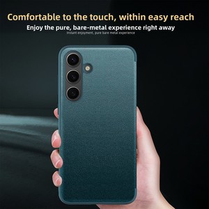 ขายตรงจากโรงงาน: เคสโทรศัพท์แบบพับหนังเรียบ Samsung S25 Plus ใช้ได้กับ S25/S25 Ultra ด้วย - Product Image 4