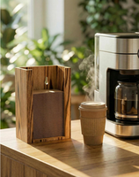 Support mural en bois pour gaine de tasse à café, distributeur de gaines pour tasses chaudes, essentiels pour les cafés