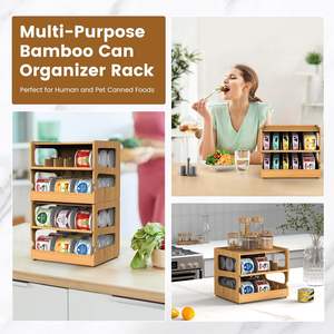 Mutfak ayarlanabilir istiflenebilir <span class=keywords><strong>fifo</strong></span> haddeleme bambu raf depolama organizatör kiler olabilir - Product Image 5