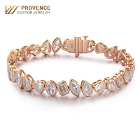 Bracelet en or jaune 18 carats personnalisé avec diamant de laboratoire taille cœur 14,8 carats, design de monture, pour usage quotidien, fêtes, style hip-hop, bijoux pour femmes