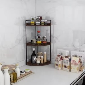 Organizador de baño de esquina de 3 niveles, encimera para almacenamiento, bandeja de tocador, organizador de mostrador de madera para cocina, tocador de baño - Product Image 3
