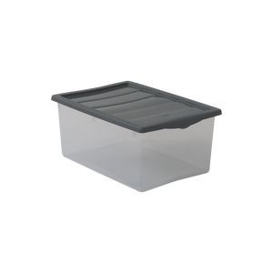 Boîte de rangement Spring S Gris 350x250x150mm Conteneur en plastique PP pour l'organisation de la salle de bain Empilable Design minimaliste - Product Image 1