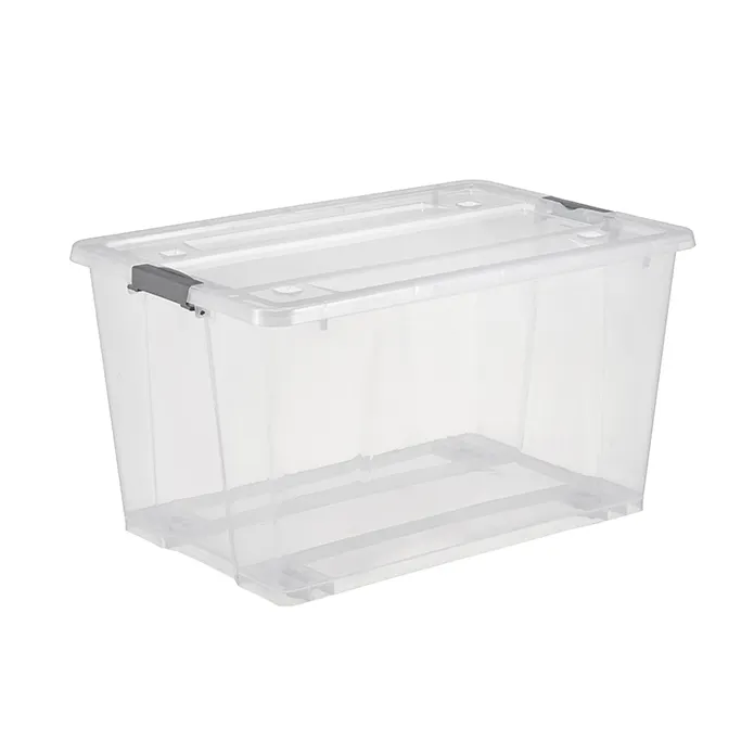 Neue Porzellan Design 50L durchsichtige transparente Aufbewahrung sbox aus Kunststoff mit Rädern